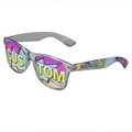 Clear Logo Lenses Custom Printed Lenses Retro Sunglasses - Full-Color Full-Arm Printed